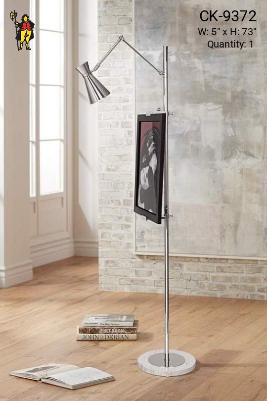 Chrome Picture Floor Lamp w/Marble Base