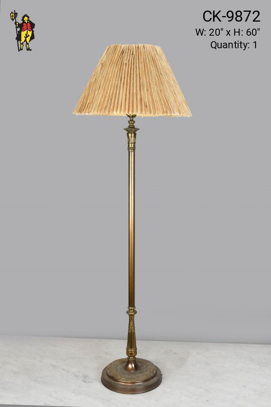 Mid Century Brass Pole Floor Lamp