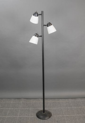 Black & White Three Light Bullet Reflector Floor Lamp