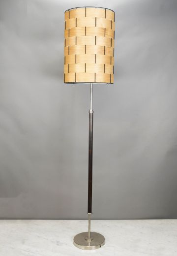 Wooden & Nickel Modern Floor Lamp