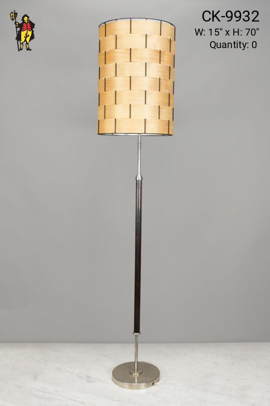 Wooden & Nickel Floor Lamp