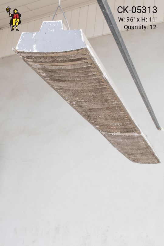 8' Gray Vintage Fluorescent w/Louver Reflectors (T8)