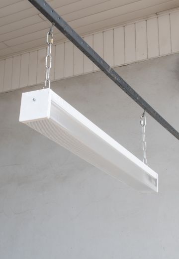 4' Two Bulb Fluorescent w/Square Prismatic Lens (Available as Hanging or Flush Mount)