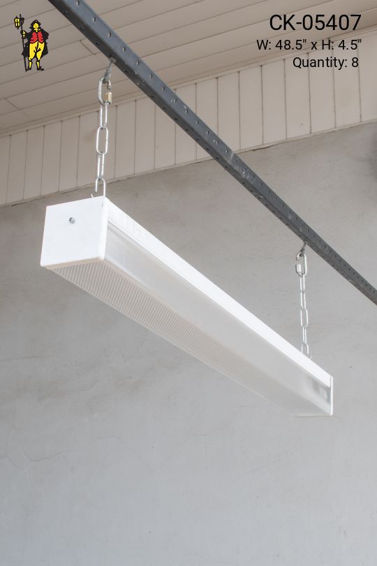 4' Two Bulb Fluorescent w/Square Prismatic Lens (Available as Hanging or Flush Mount)