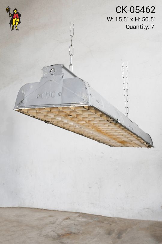 4' Gray Vintage  "CMC" Fluorescent w/Egg Crate Reflector