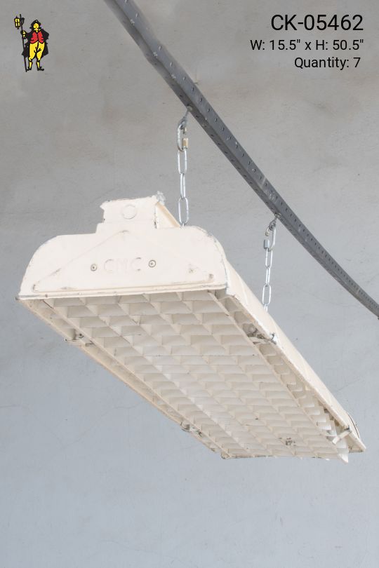 4' White Vintage  "CMC" Fluorescent w/Egg Crate Reflector