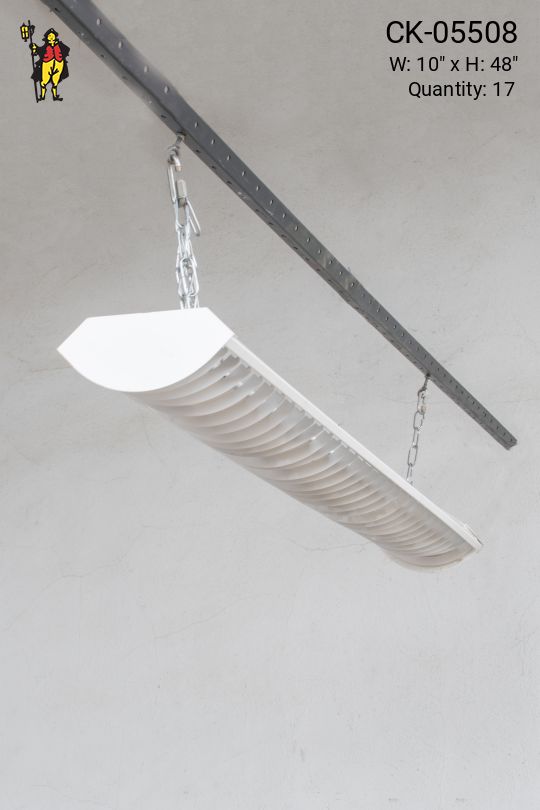 4' Modern Two Bulb Curved Louver Reflector Fluorescent (Available as Hanging or Flush Mount)