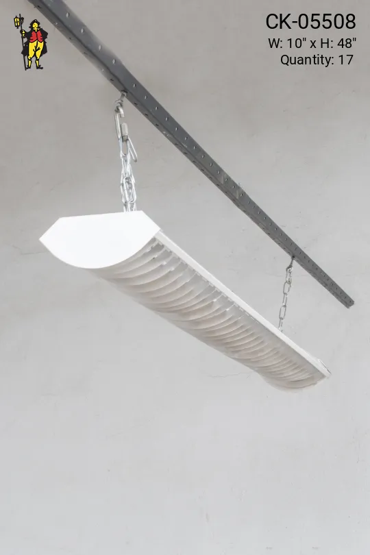4' Modern Two Bulb Curved Louver Reflector Fluorescent (Available as Hanging or Flush Mount)