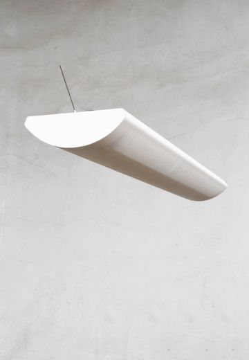 4' Modern Pierced Metal Two Bulb Fluorescent