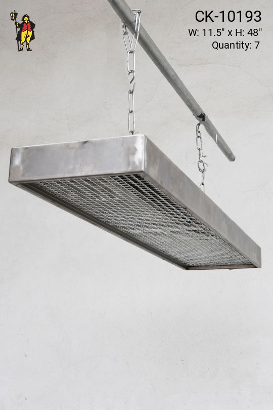 4' Rusted Steel Distressed Industrial Two Bulb Hanging Fluorescent (Available as Hanging or Flush Mount)