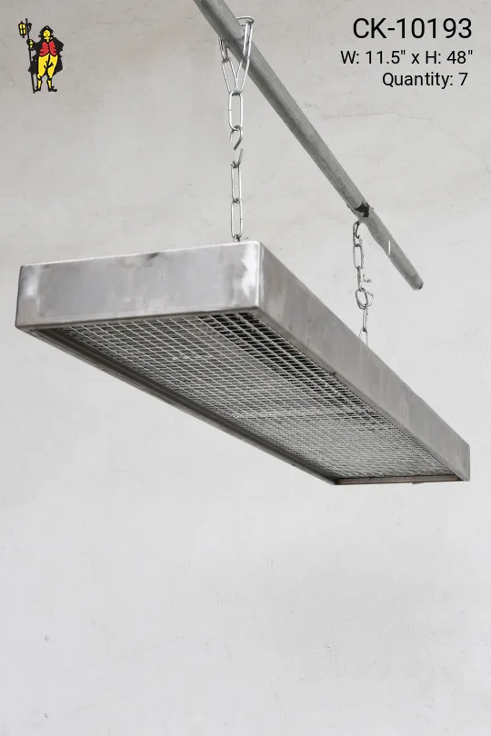 4' Rusted Steel Distressed Industrial Two Bulb Hanging Fluorescent (Available as Hanging or Flush Mount)