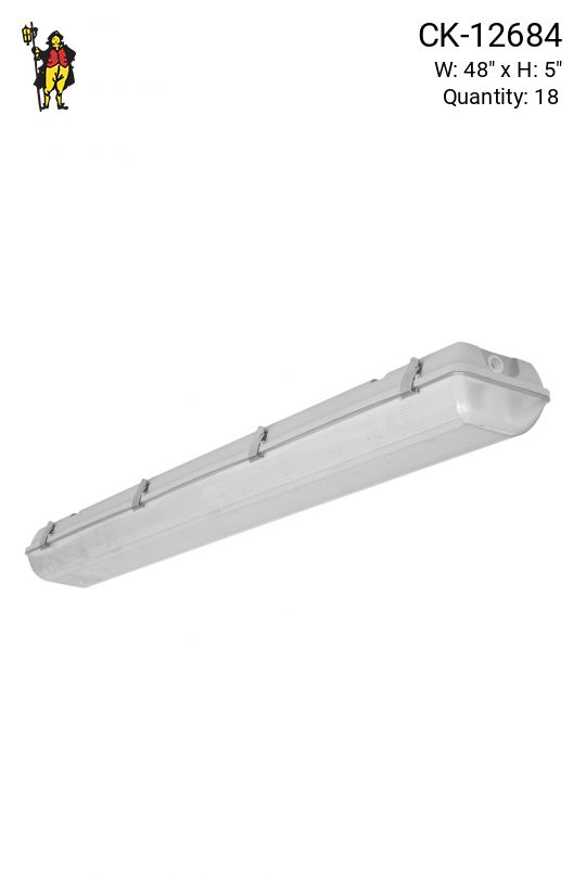4' Vapor Proof Fluorescent Fixture (Available as Hanging or Flush Mount)