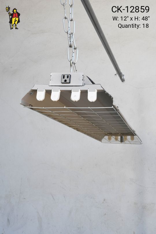 4' Caged Four Bulb Shop Fluorescent Fixture (Some Distressed)