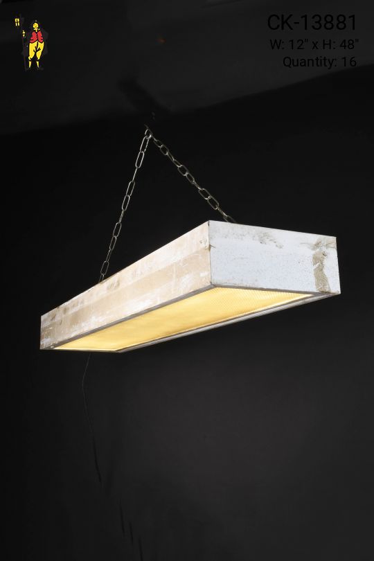 4' Distressed Box Fluorescent w/Prismatic Lens (Flushmount or Hanging)