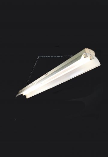 8' Two Bulb Warehouse Fluorescent w/Deep Flaps (Available as Hanging or Flush Mount)