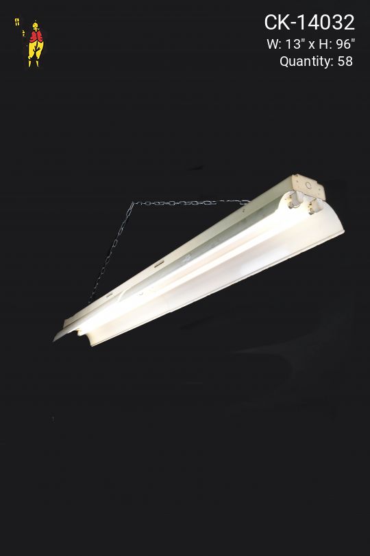 8' Two Bulb Warehouse Fluorescent w/Deep Flaps (Available as Hanging or Flush Mount)