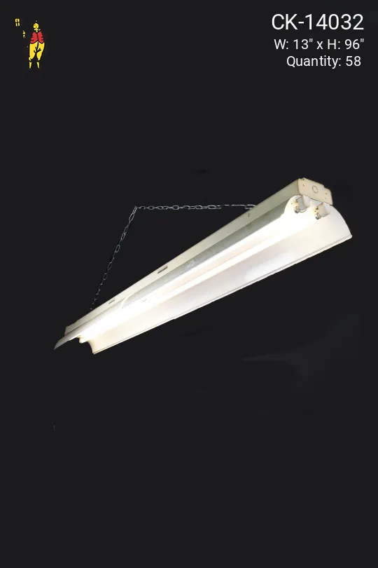 8' Two Bulb Warehouse Fluorescent w/Deep Flaps (Available as Hanging or Flush Mount)