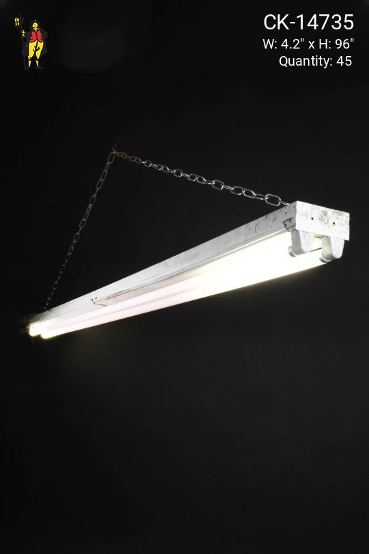 8' White Two Bulb Strip Fluorescent Fixture (Available as Flush Mount or Hanging)