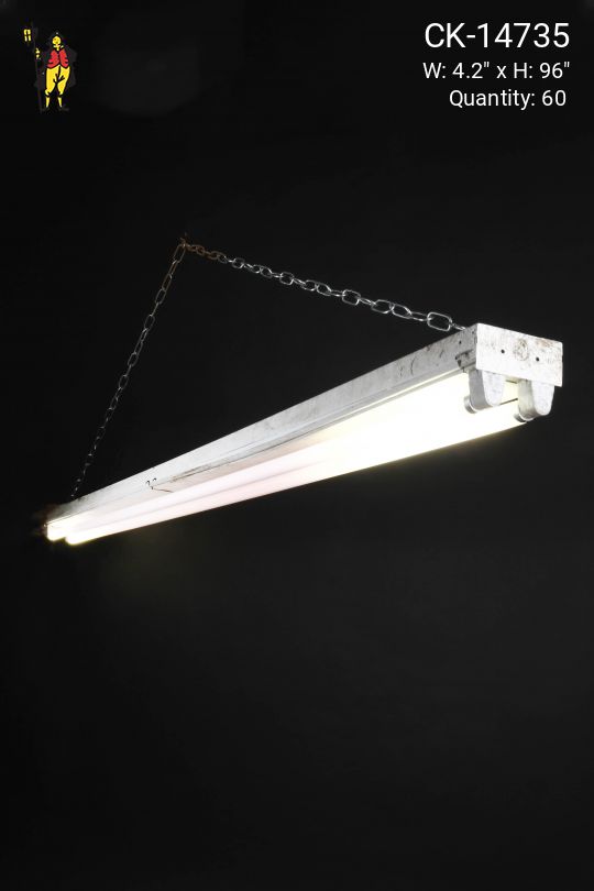 8' White Two Bulb Strip Fluorescent Fixture (Available as Flush Mount or Hanging)