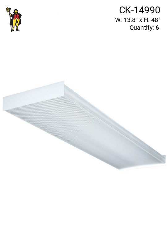 4' Four Bulb Wrap Around Fluorescent Fixture (Available as Hanging or Flush Mount)