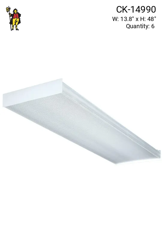 4' Four Bulb Wrap Around Fluorescent Fixture (Available as Hanging or Flush Mount)