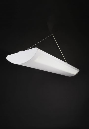 *LED* 4' Modern Pierced Metal White Linear Hanging Fixture