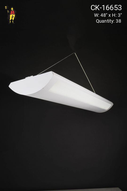 *LED* 4' Modern Pierced Metal White Linear Hanging Fixture