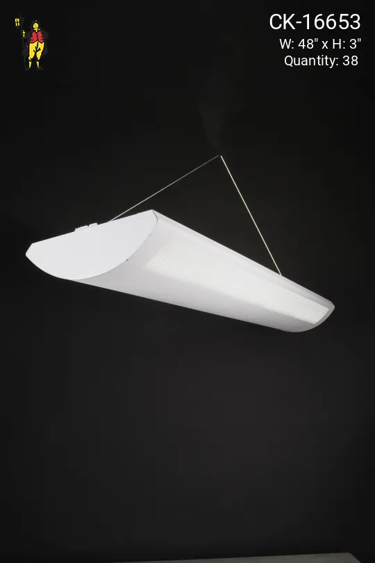 *LED* 4' Modern Pierced Metal White Linear Hanging Fixture