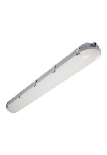 4' Gray *LED* Vapor Proof Linear Fixture (Available as Hanging or Flushmount)