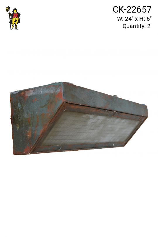 24" Distressed *Gutted - No Electrics* Corner Fluorescent Wall Light