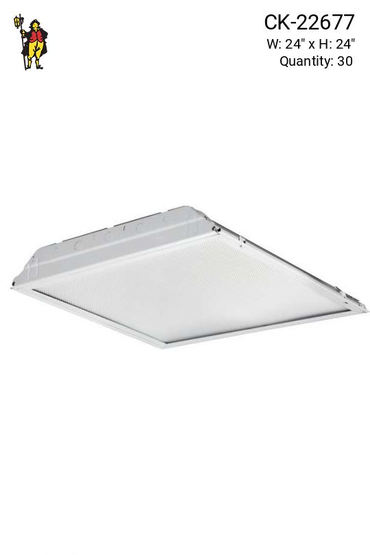 2' x 2' Drop in Troffer Fluorescent w/Prismatic Lens (Gutted - No Sockets)