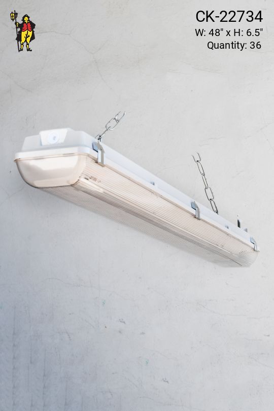 4' White Vapor Proof Fluorescent w/Prismatic Lens (Available as Hanging or Flushmount)