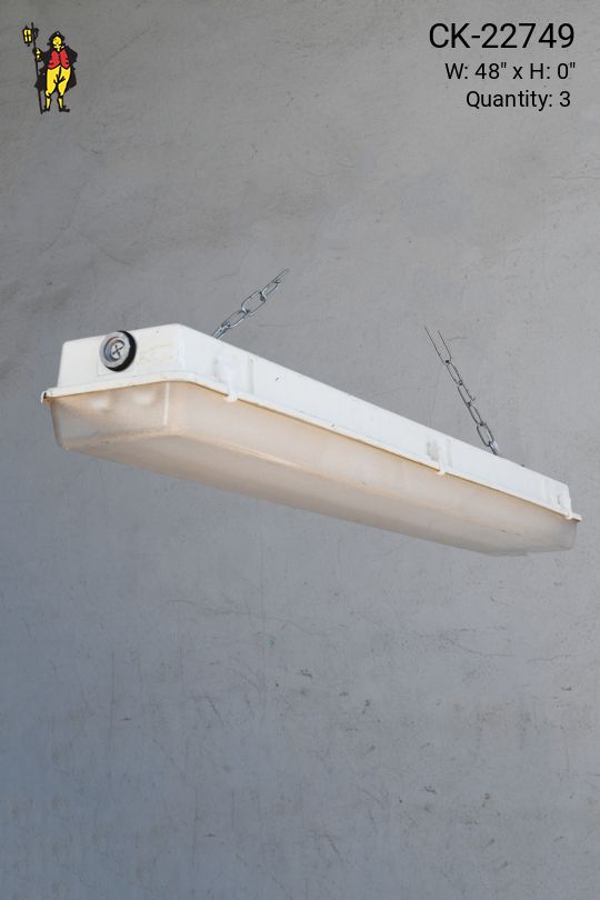 4' Square Lens Vapor Proof Fluorescent Fixture (Available as Hanging or Flushmount)
