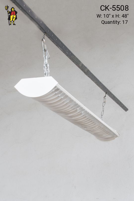 4' Modern Two Bulb Curved Louver Reflector Fluorescent (Available as Hanging or Flush Mount)
