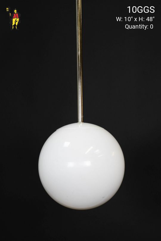 10" Glass Globe On Chrome Stem