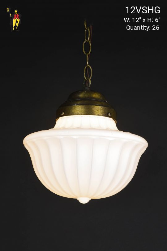 12" Hanging Scalloped Schoolhouse Globe