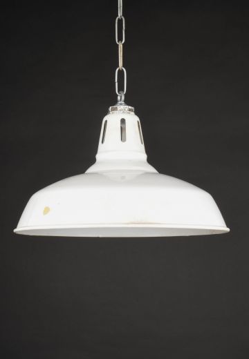 16" White Porcelain Enamel Hanging RLM
