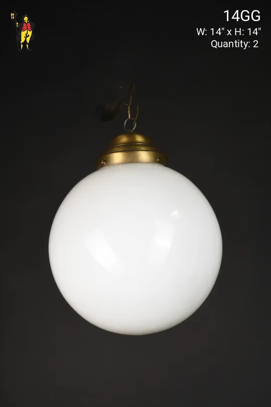 14" Round Glass Hanging Globe