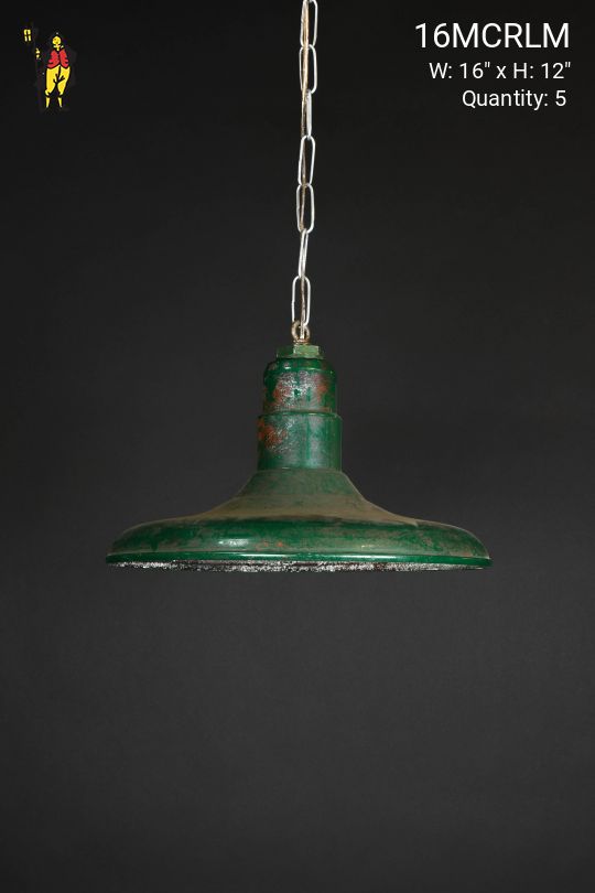 Green 16" Mid Century Hanging RLM