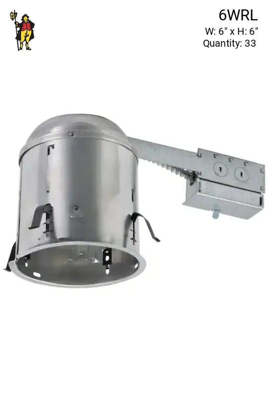 6" White Trim Recessed Ceiling Light Fixture E26 (Housing & Trim)