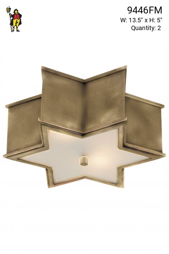 Brass Star Flush Mount Fixture