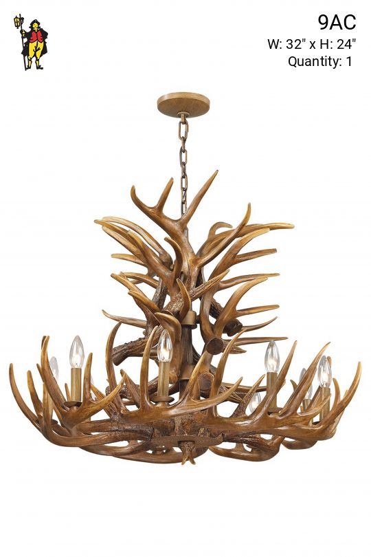 Nine Light Antler Chandelier