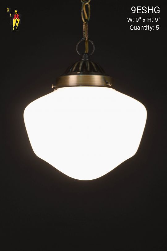 9" Elongated Hanging School House Globe