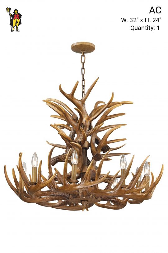 Nine Light Antler Chandelier