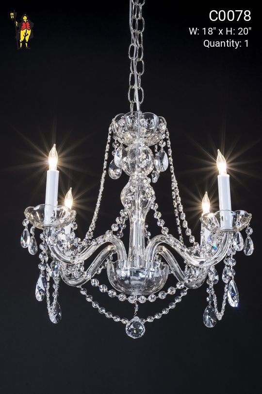 Four Light Petite Crystal Chandelier