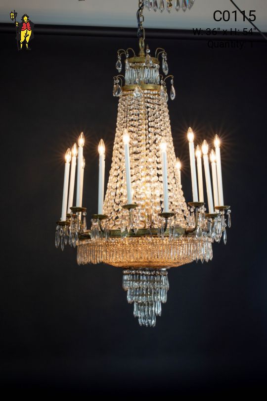 Crystal & Brass Chandelier