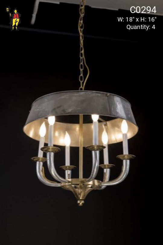 Brass & Pewter Tole Chandlier