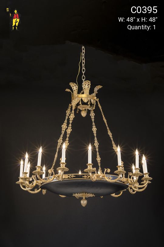 Large Black & Gold Empire Chandelier