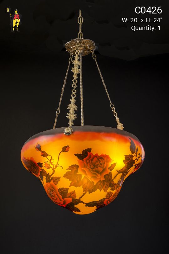 Art Glass Inverted Bowl Chandelier