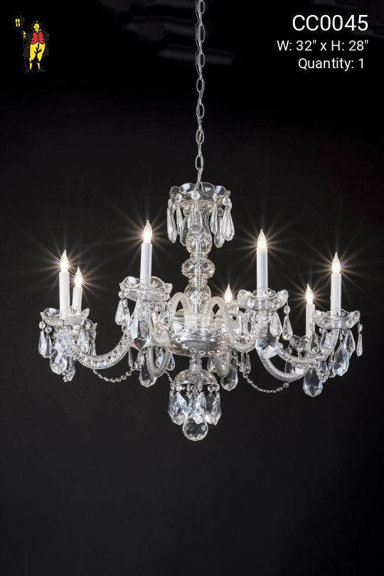 Crystal Curved Arm Chandelier